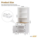 Mobile alto da cucina in stile rustico, bianco/noce – Montaggio per 2 persone