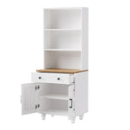 Mobile alto da cucina in stile rustico, bianco/noce – Montaggio per 2 persone