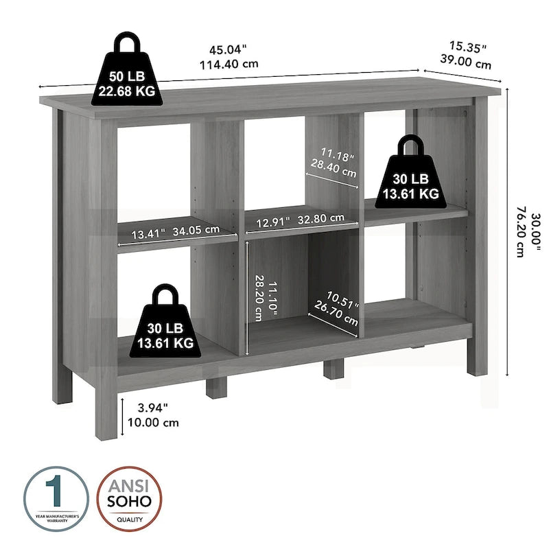 Mobile contenitore a 6 cubi Broadview di Bush Furniture