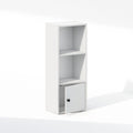 Libreria a 3 ripiani con armadietto a 1 anta, colore bianco