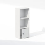 Libreria a 3 ripiani con armadietto a 1 anta, colore bianco