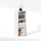 Libreria a 3 ripiani con armadietto a 1 anta, colore bianco