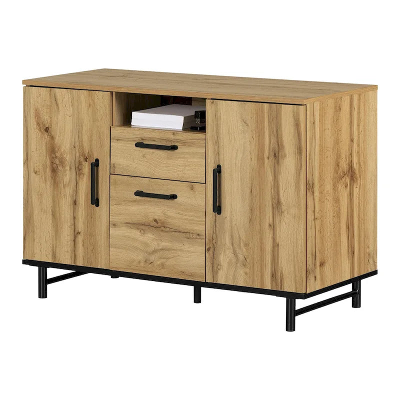 Credenza effetto legno di quercia, stile contemporaneo, Home Office per 1 persona