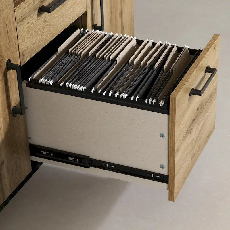 Credenza effetto legno di quercia, stile contemporaneo, Home Office per 1 persona