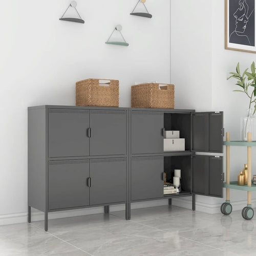 Armadietto in metallo a 4 ante, nero/rosa, uso singolo, 101,6 cm H