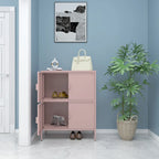 Armadietto in metallo a 4 ante, nero/rosa, uso singolo, 101,6 cm H