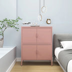 Armadietto in metallo a 4 ante, nero/rosa, uso singolo, 101,6 cm H