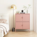 Armadietto in metallo a 4 ante, nero/rosa, uso singolo, 101,6 cm H