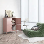 Armadietto in metallo a 4 ante, nero/rosa, uso singolo, 101,6 cm H