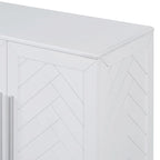 Credenza/Buffet a 3 ante blu/nero/bianco antico con ripiani regolabili e maniglie argentate