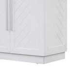 Credenza/Buffet a 3 ante blu/nero/bianco antico con ripiani regolabili e maniglie argentate