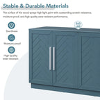 Credenza/Buffet a 3 ante blu/nero/bianco antico con ripiani regolabili e maniglie argentate