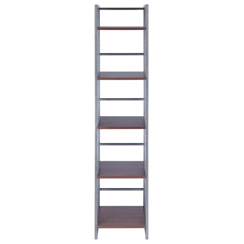 5 Tier Tall Storage Shelf - 61.5  - Graphite and Walnut