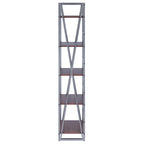 Scaffale aperto a 5 ripiani, grigio, montaggio individuale, grafite e noce