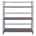 3 Tier Wide Storage Shelf - 35.5  - Graphite and Walnut