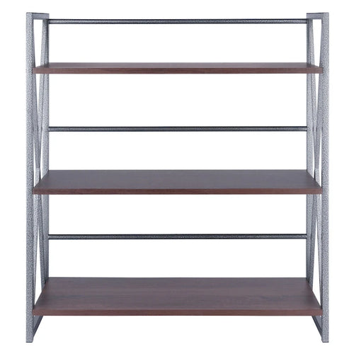 3 Tier Wide Storage Shelf - 35.5  - Graphite and Walnut