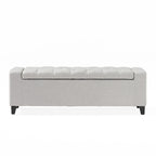 Panca/Pouff Contenitore Trapuntata Grigio Chiaro, 1-2 Posti
