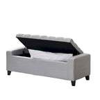 Panca/Pouff Contenitore Trapuntata Grigio Chiaro, 1-2 Posti