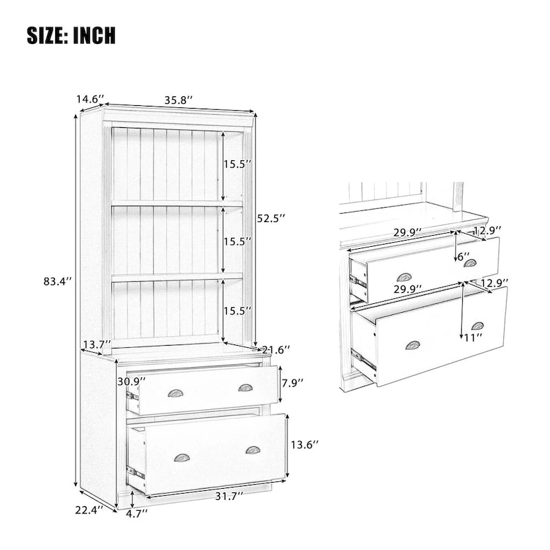 Set di libreria e scrivania da 3 pezzi bianco moderno, per 3-4 persone da assemblare