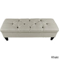 Panca contenitore imbottita tufted a rombi, cachi/grigia, 2 posti