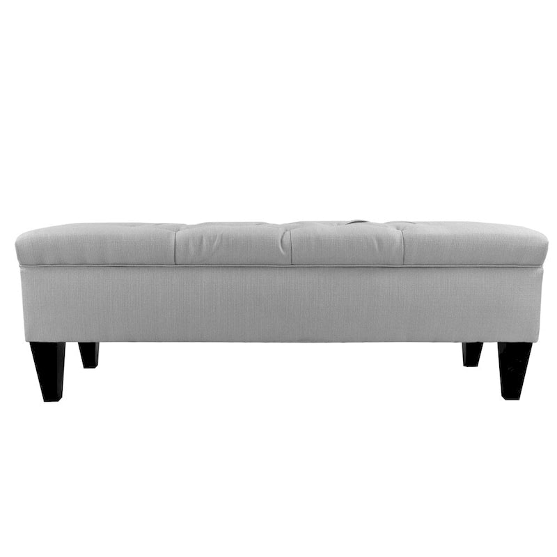 Panca contenitore imbottita tufted a rombi, cachi/grigia, 2 posti