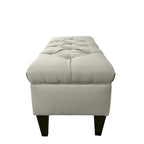 Panca contenitore imbottita tufted a rombi, cachi/grigia, 2 posti