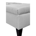 Panca contenitore imbottita tufted a rombi, cachi/grigia, 2 posti