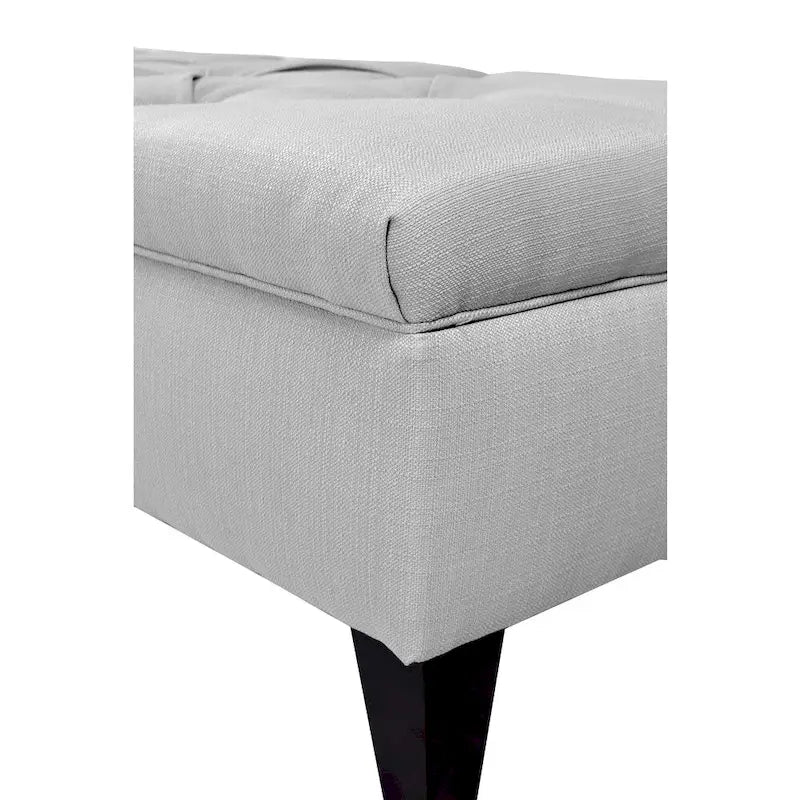 Panca contenitore imbottita tufted a rombi, cachi/grigia, 2 posti
