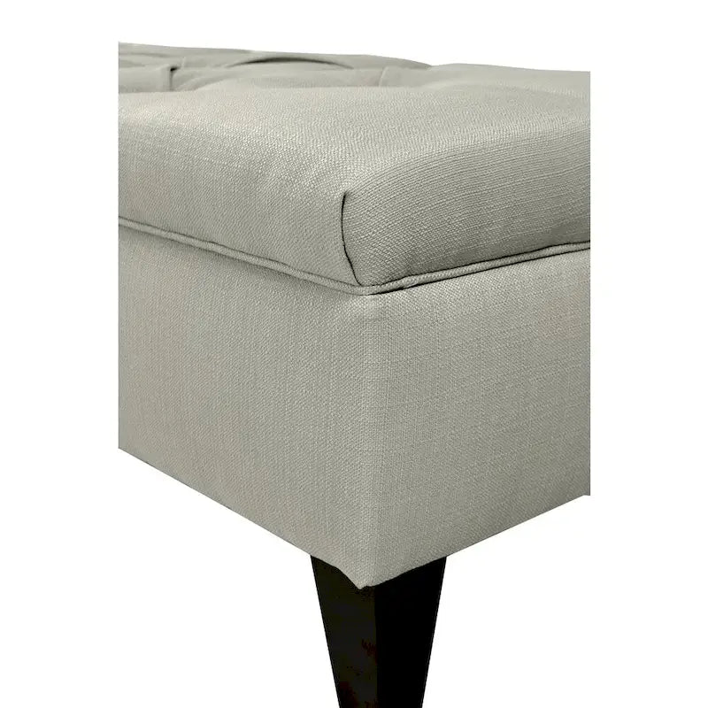 Panca contenitore imbottita tufted a rombi, cachi/grigia, 2 posti