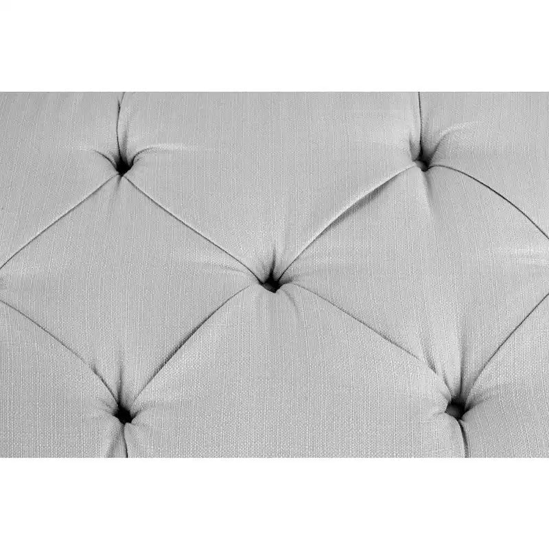 Panca contenitore imbottita tufted a rombi, cachi/grigia, 2 posti