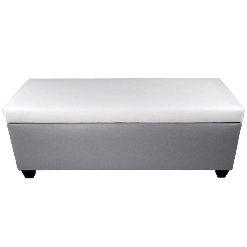 Panca contenitore/pouf in similpelle multicolore per 2 persone con divisori per scarpe