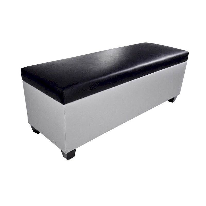 Panca contenitore/pouf in similpelle multicolore per 2 persone con divisori per scarpe