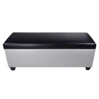 Panca contenitore/pouf in similpelle multicolore per 2 persone con divisori per scarpe