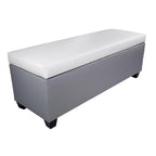 Panca contenitore/pouf in similpelle multicolore per 2 persone con divisori per scarpe