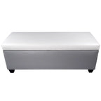 Panca contenitore/pouf in similpelle multicolore per 2 persone con divisori per scarpe