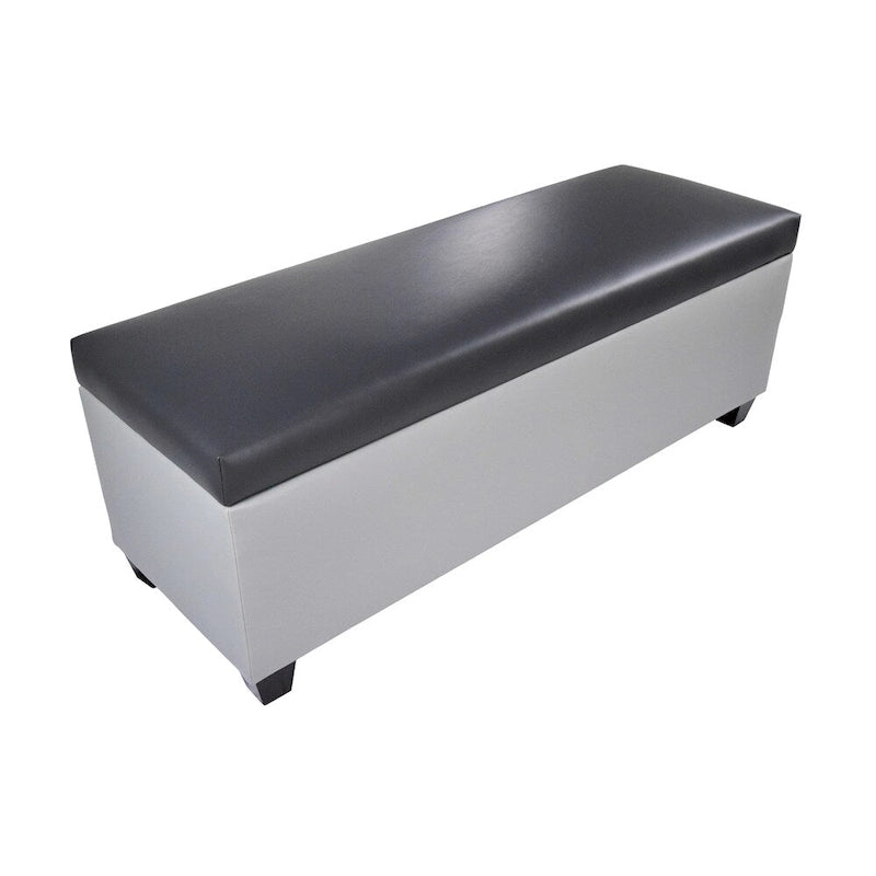 Panca contenitore/pouf in similpelle multicolore per 2 persone con divisori per scarpe