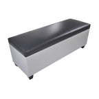 Panca contenitore/pouf in similpelle multicolore per 2 persone con divisori per scarpe