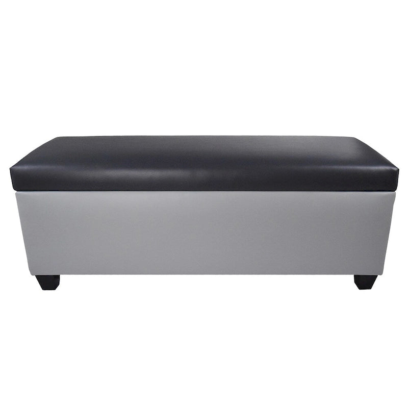 Panca contenitore/pouf in similpelle multicolore per 2 persone con divisori per scarpe