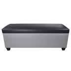 Panca contenitore/pouf in similpelle multicolore per 2 persone con divisori per scarpe