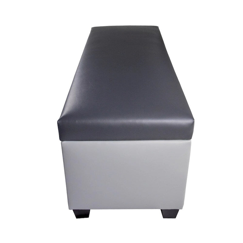 Panca contenitore/pouf in similpelle multicolore per 2 persone con divisori per scarpe