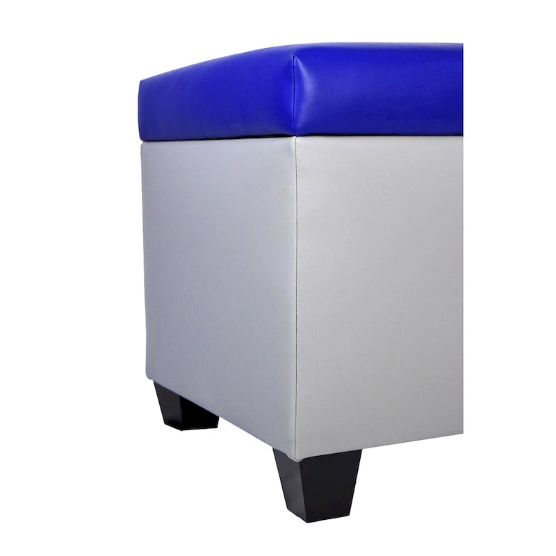 Panca contenitore/pouf in similpelle multicolore per 2 persone con divisori per scarpe