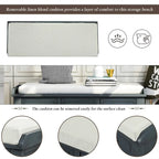 Panca contenitore con cassetti e cestini in rattan, 1 posto, bianca / blu / espresso / sbiancata