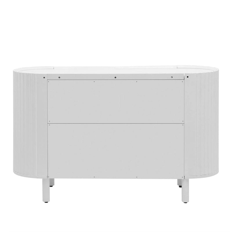 Credenza curva bianca / noce / nera / blu con ripiani regolabili, singola