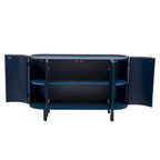 Credenza curva bianca / noce / nera / blu con ripiani regolabili, singola