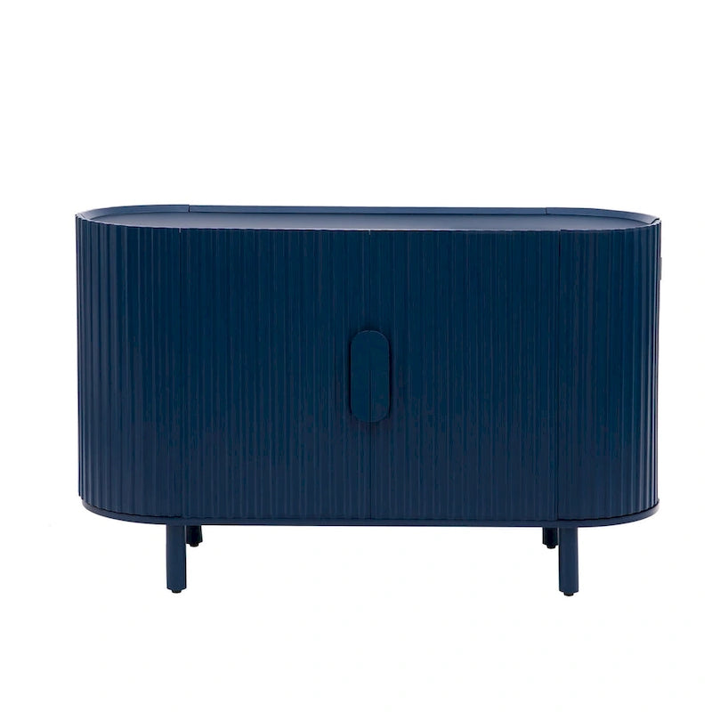 Credenza curva bianca / noce / nera / blu con ripiani regolabili, singola