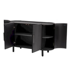 Credenza curva bianca / noce / nera / blu con ripiani regolabili, singola