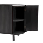 Credenza curva bianca / noce / nera / blu con ripiani regolabili, singola