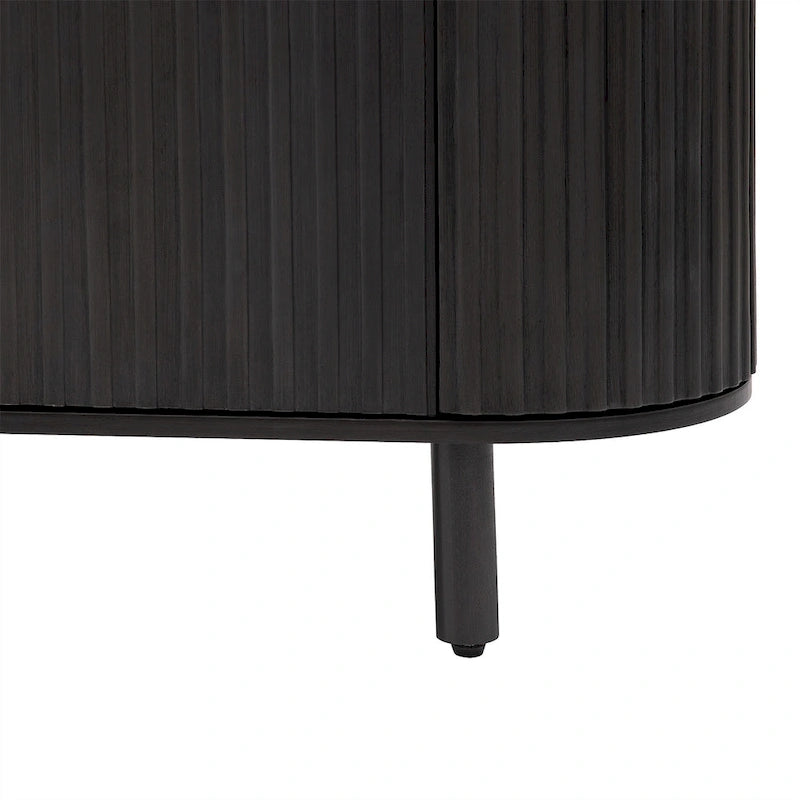 Credenza curva bianca / noce / nera / blu con ripiani regolabili, singola
