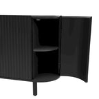 Credenza curva bianca / noce / nera / blu con ripiani regolabili, singola