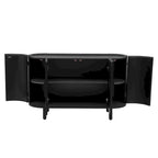 Credenza curva bianca / noce / nera / blu con ripiani regolabili, singola